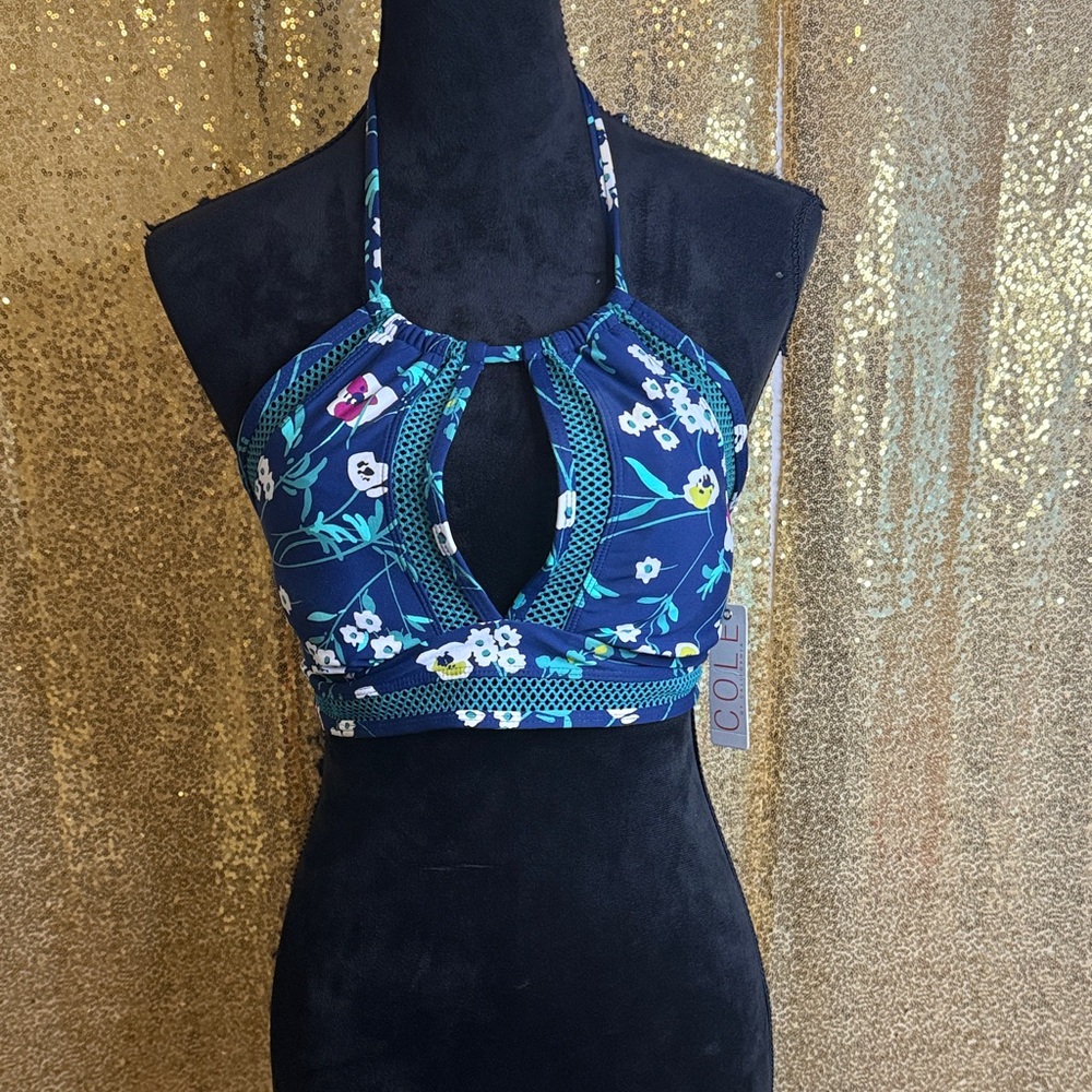 Cole of California Blue Bikini Top